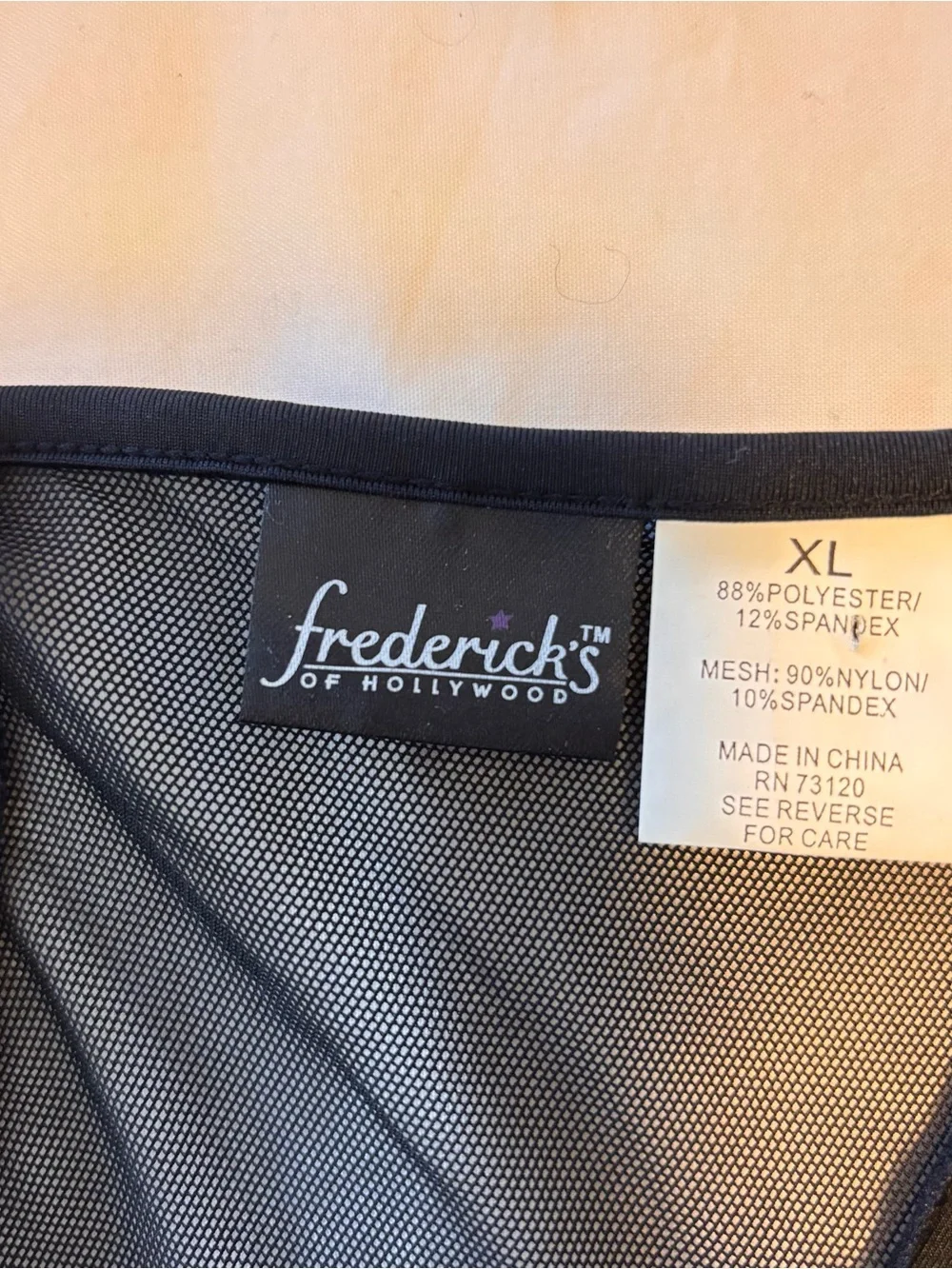 Vintage Frederick's of Hollywood Black Strappy Maxi with Sheer Diagonals XL - Picture 3 of 4